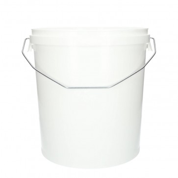 Bucket with metal handle