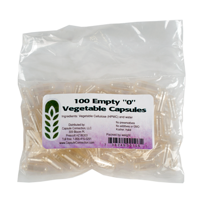 Empty caps vegetarian "size 0" 