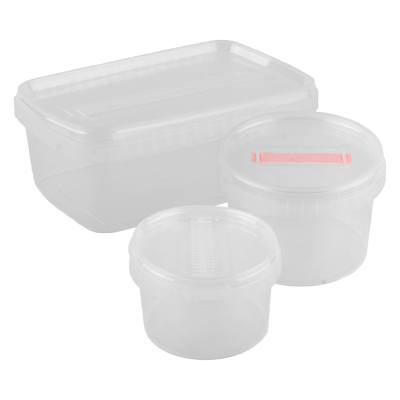 Three sizes of empty grow boxes