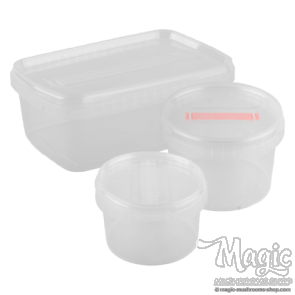 Three sizes of empty grow boxes