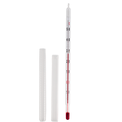 Thermometer with plastic container box