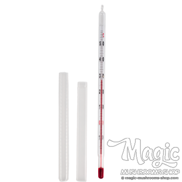 Thermometer with plastic container box