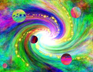Magic-Mushroom-Trip Stufe 3 – psychedelisches Gemälde