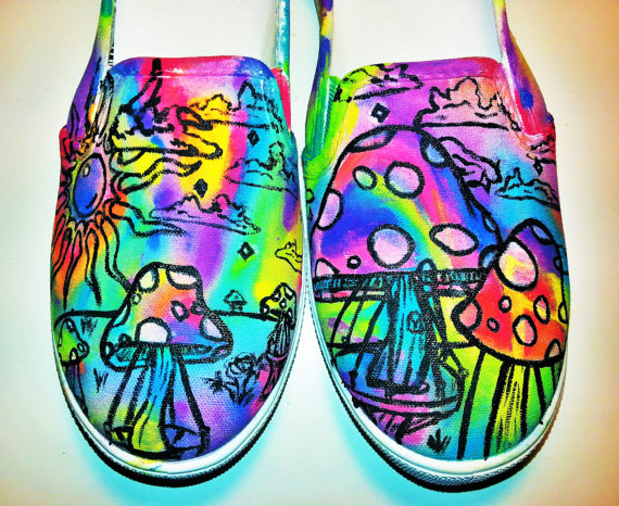 colourful mushroom shoes magic