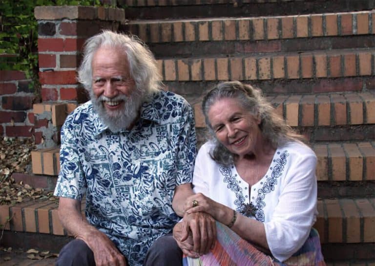 Alexander Sasha Shulgin and Ann Shulgin sitting together at Shulgin Farm Lafayette